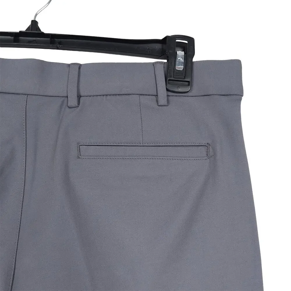 Michael Kors Mens Classic Fit Dress Pants 36x31 Slate Grey Solid Stretch Cotton